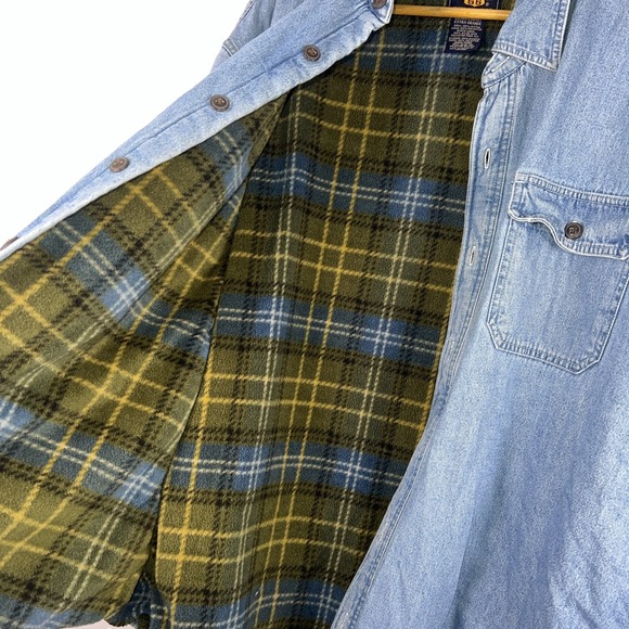 Vintage 90s Route 66 Men's Denim‎ Heavy Jacket Fleece Lined Size XL Trucker ✅ - Picture 2 of 7